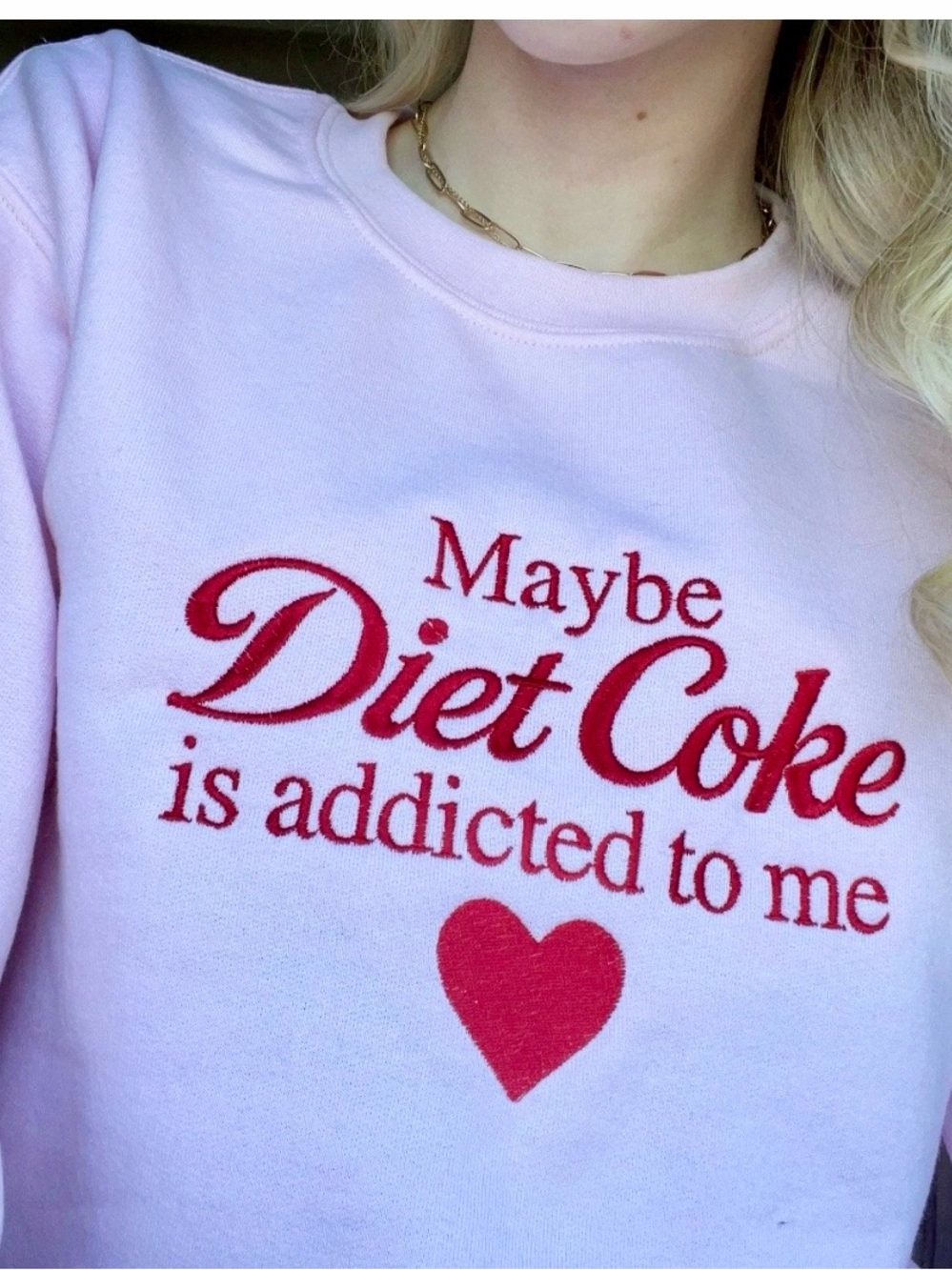 Maybe Diet Coke Is Addicted To Me Pink Graphic Tee
